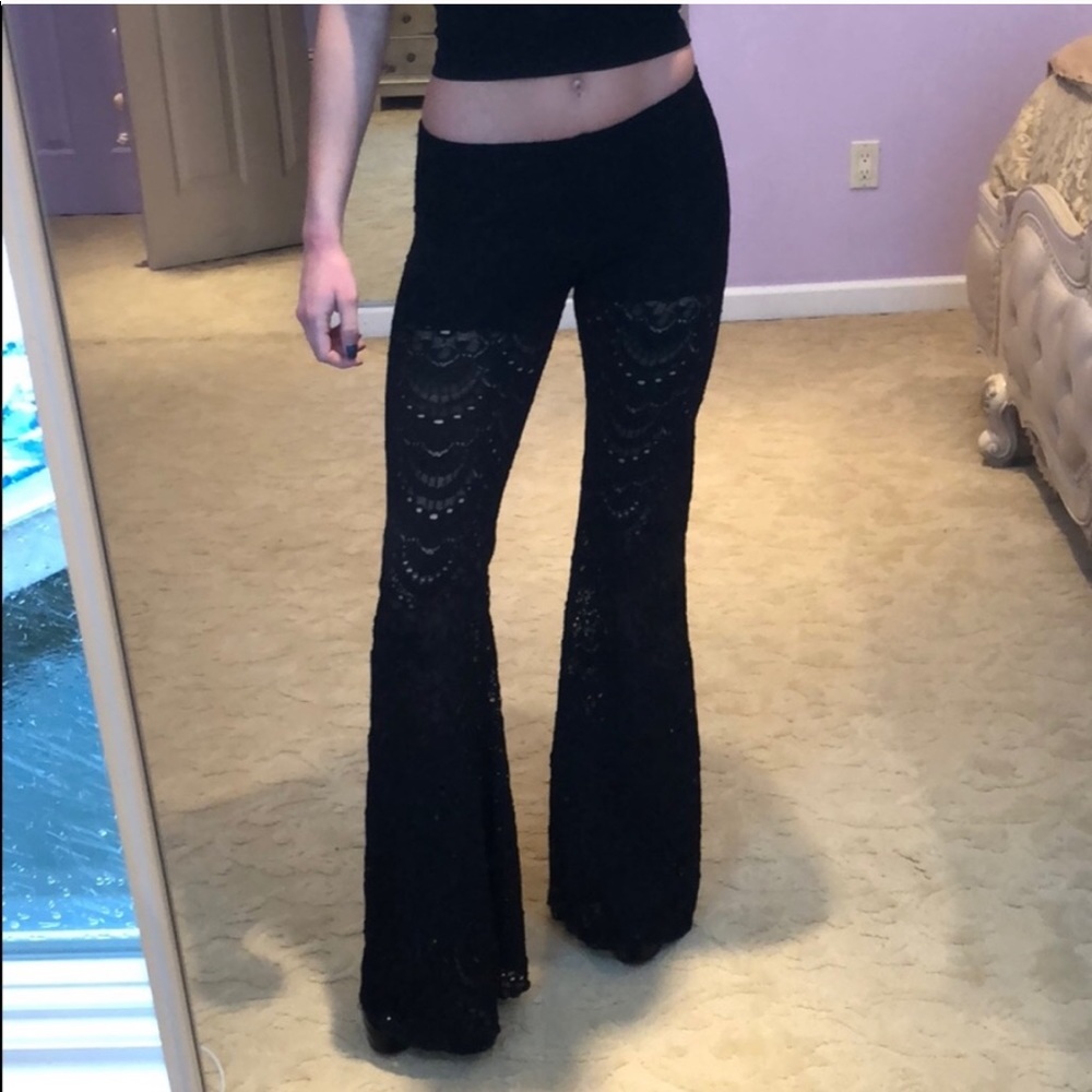 Nightcap Black Lace Flare Pants